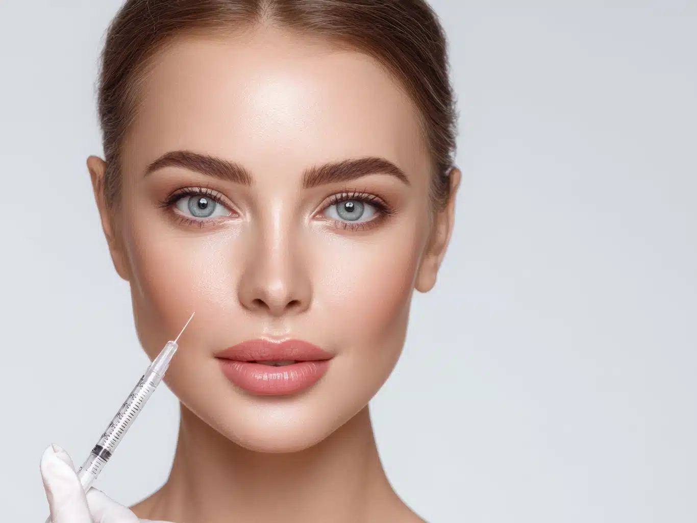 A professional Botox treatment is being applied to a clients face