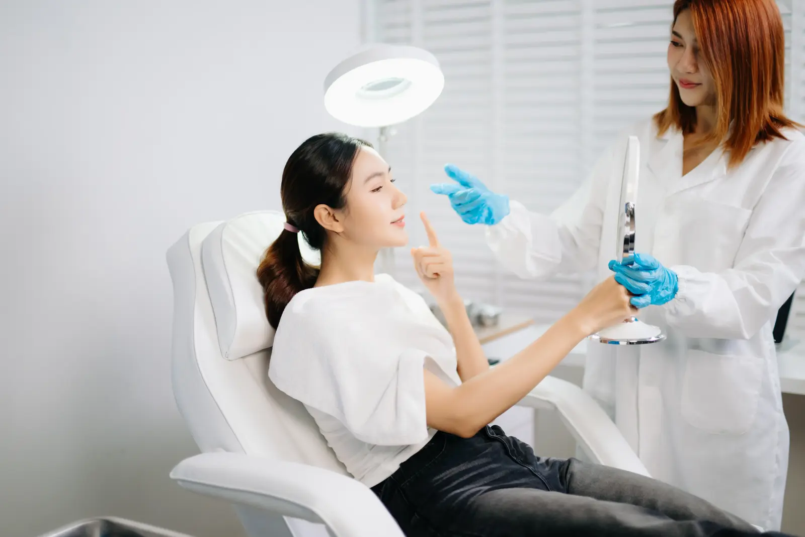 Skin consultation mirror at San Diego Skin in San Diego